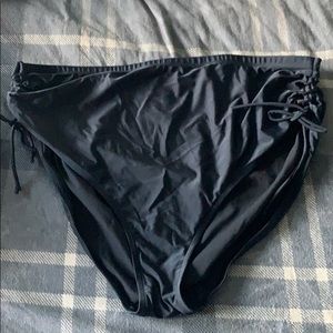 Black High Waisted Swim Bottoms 4X